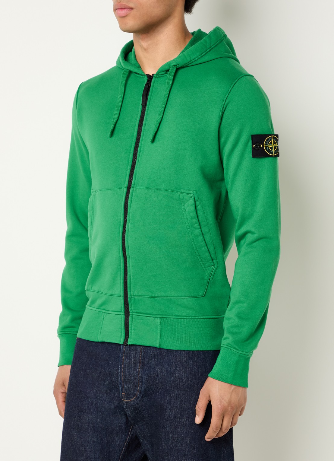 Stone Island S0051 sweatvest met capuchon en logo - detail 4 groen