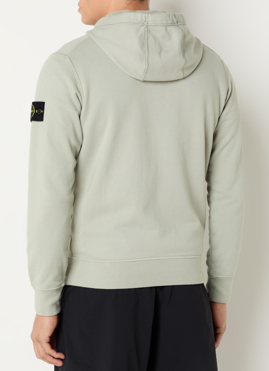 Stone Island S0051 sweatvest met capuchon en logo - achterkant lindegroen