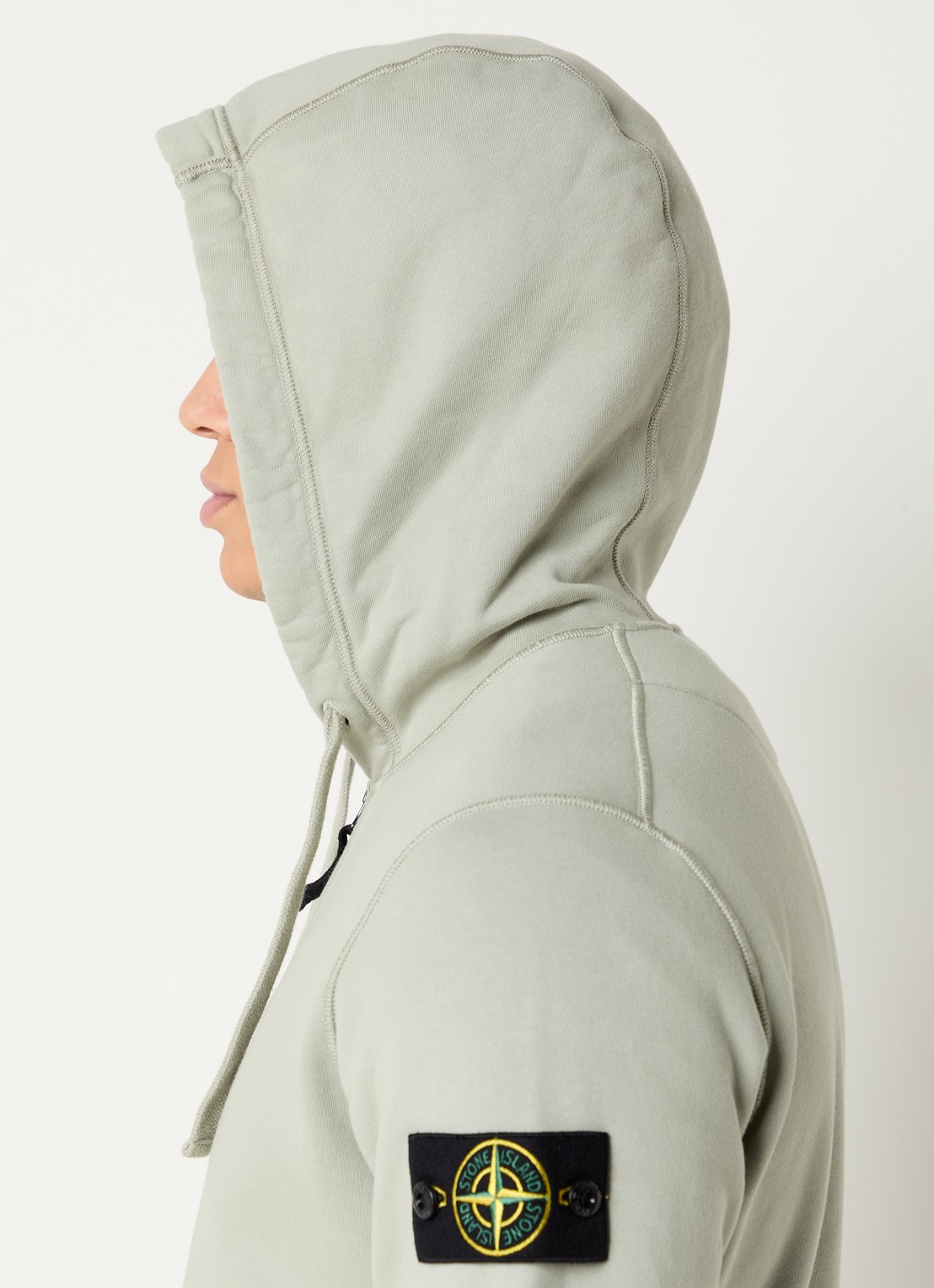 Stone Island S0051 sweatvest met capuchon en logo - detail 5 lindegroen