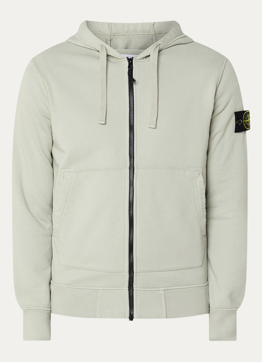 Stone Island S0051 sweatvest met capuchon en logo - voorkant 2 lindegroen