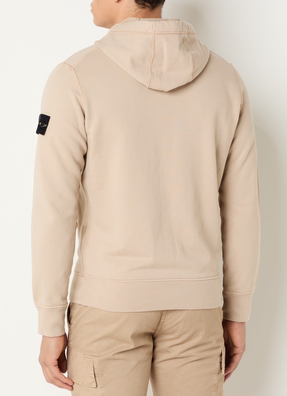 Stone Island S0051 sweatvest met capuchon en logo - achterkant beige