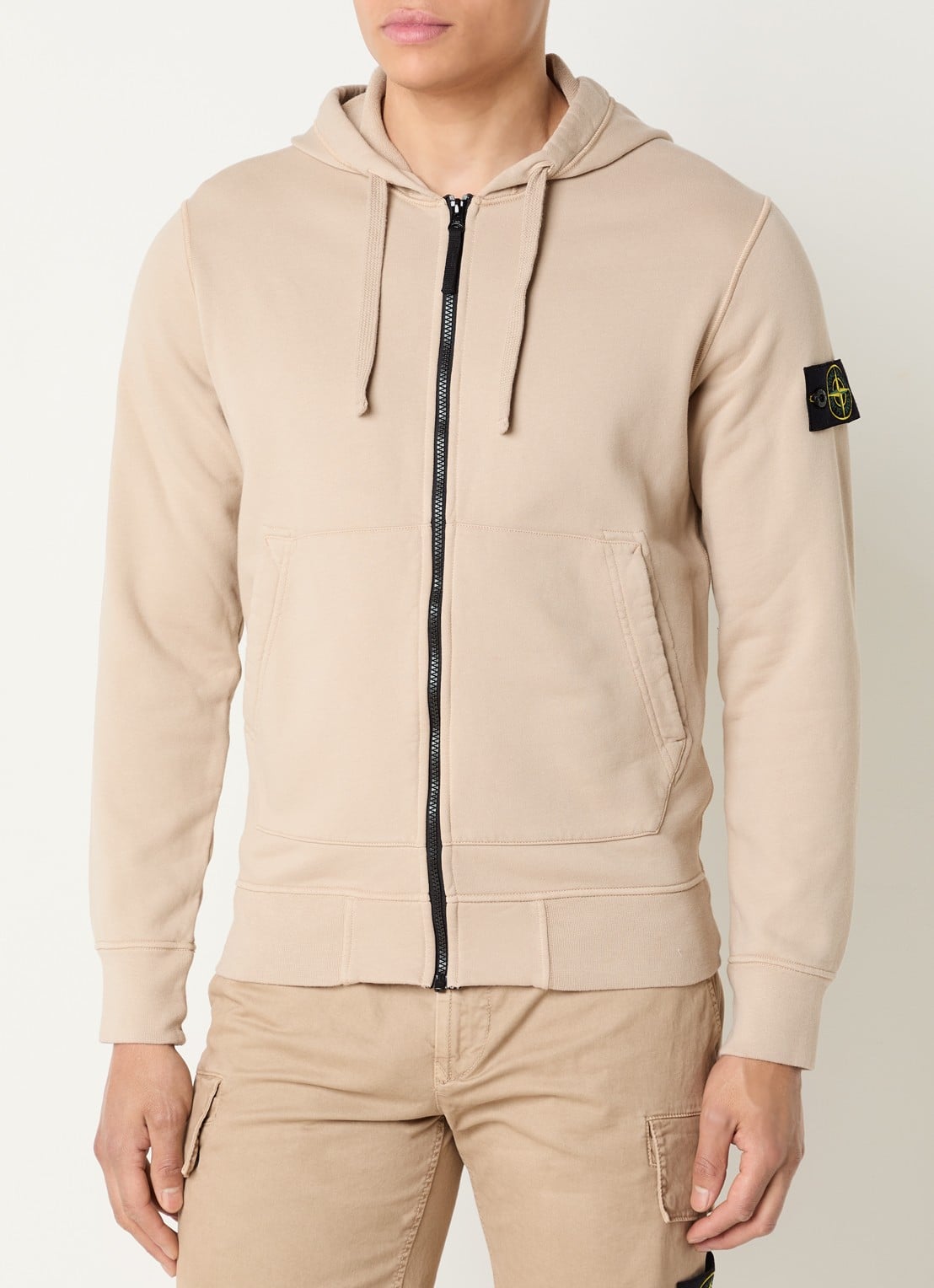 Stone Island S0051 sweatvest met capuchon en logo - detail 2 beige