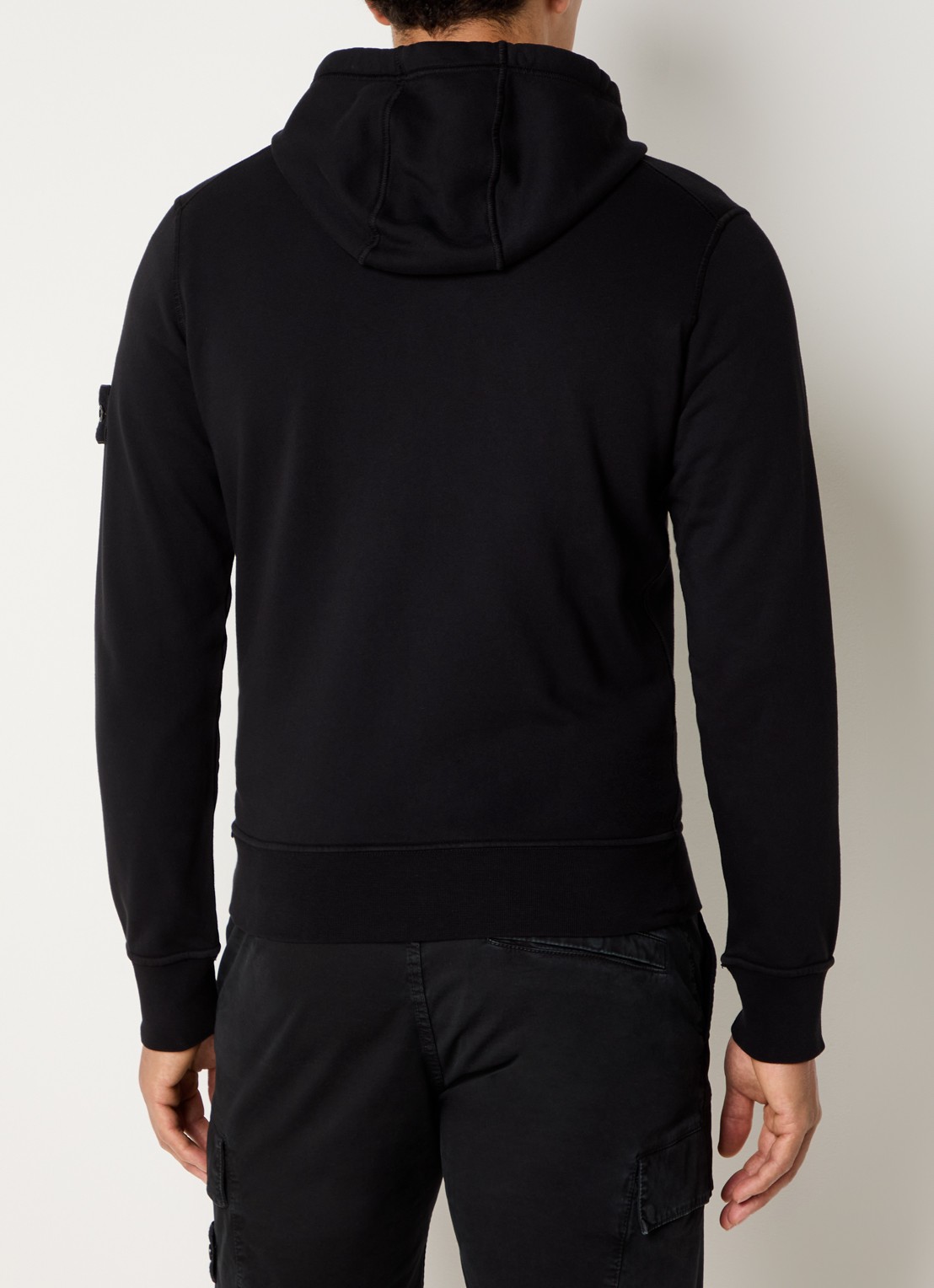 Stone Island S0051 sweatvest met logo en steekzakken - achterkant zwart