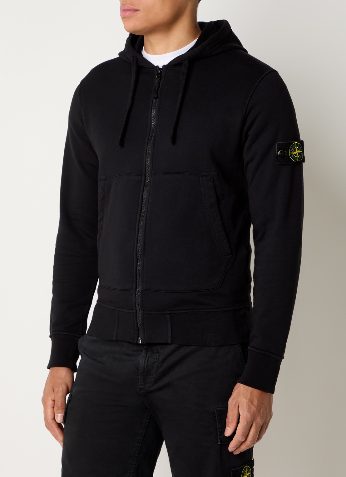 Stone Island S0051 sweatvest met logo en steekzakken - detail 4 zwart