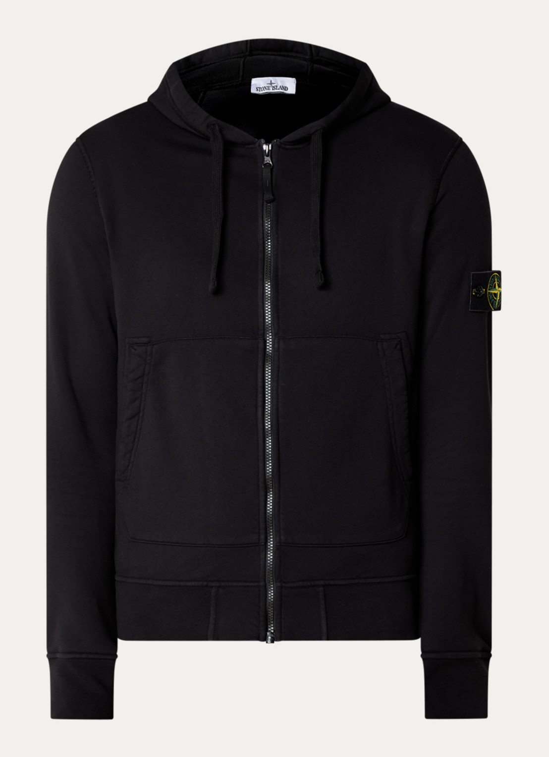 Stone Island S0051 sweatvest met logo en steekzakken - voorkant 2 zwart