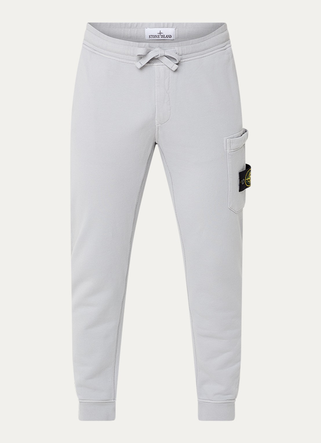 Stone Island S0051 tapered fit joggingbroek met logo - voorkant 4 lichtgrijs