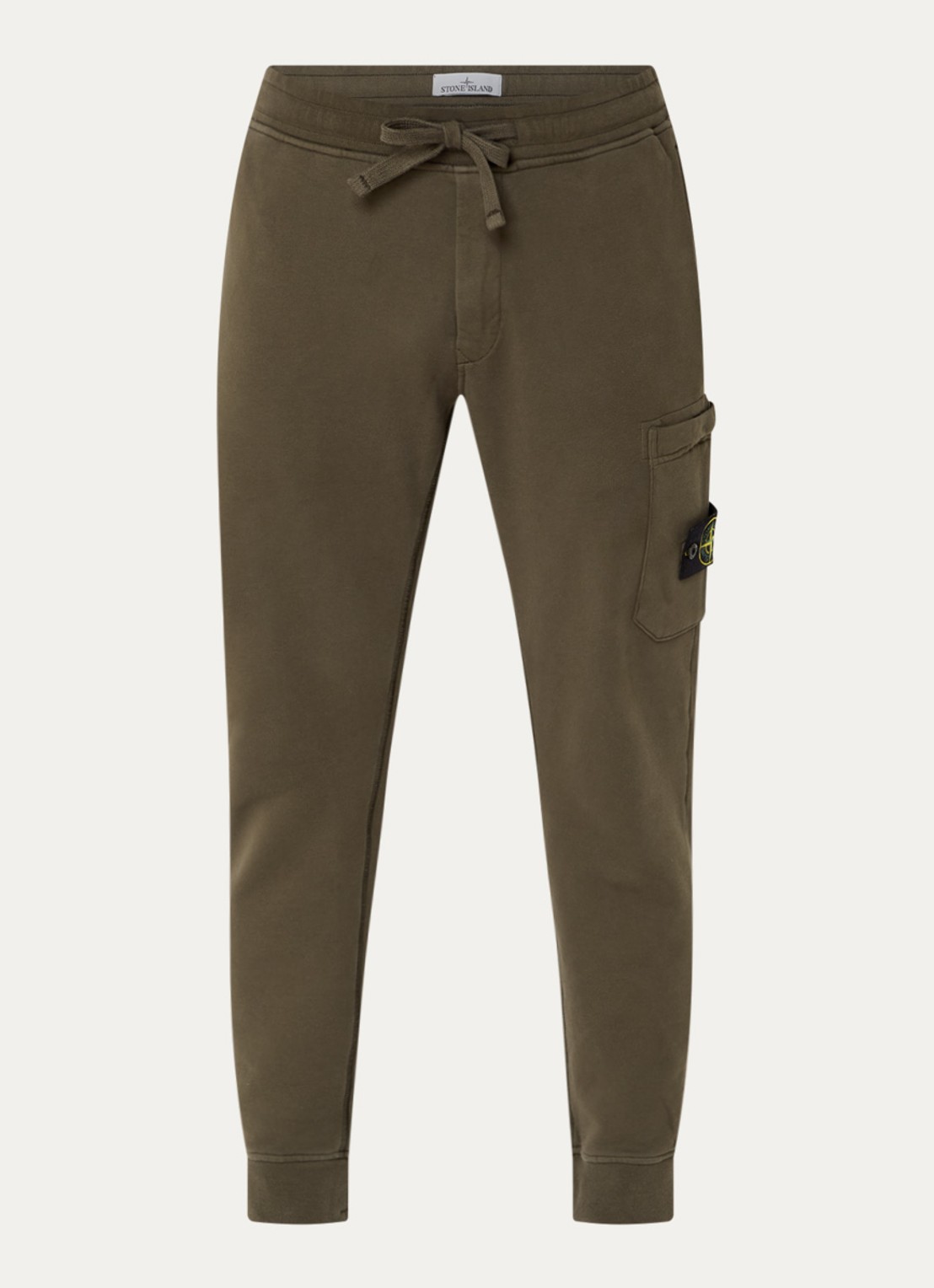 Stone Island S0051 tapered fit joggingbroek met logo - voorkant 4 bronsgroen