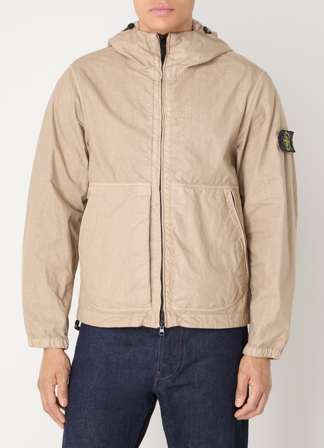 Stone Island S0069 Jack met capuchon en ritszakken - detail 2 beige