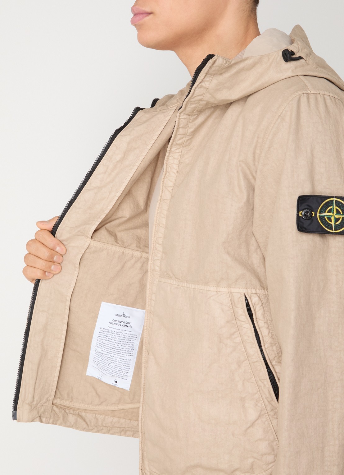 Stone Island S0069 Jack met capuchon en ritszakken - detail 3 beige