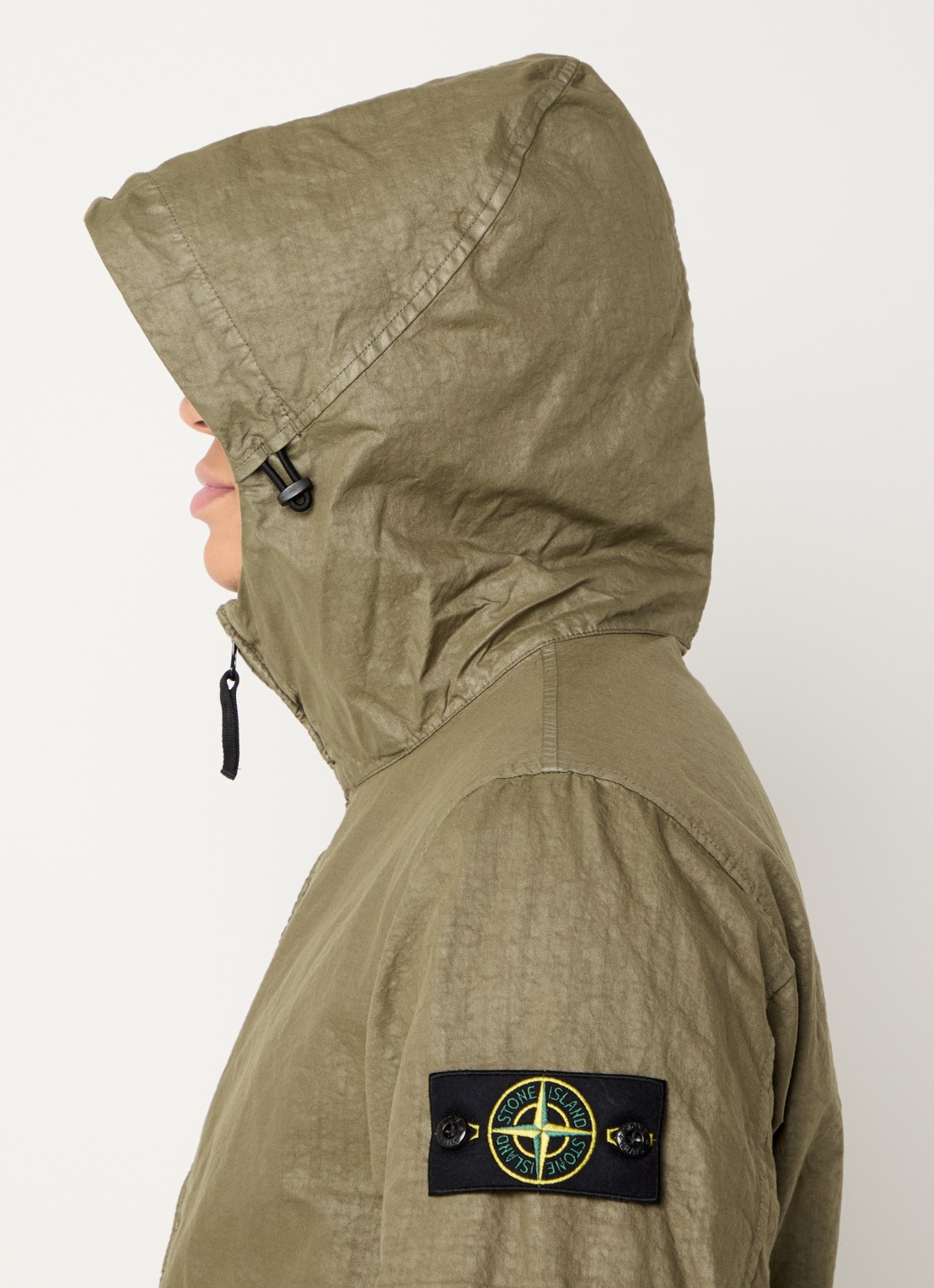 Stone Island S0069 Jack met capuchon en ritszakken - detail 2 mosgroen