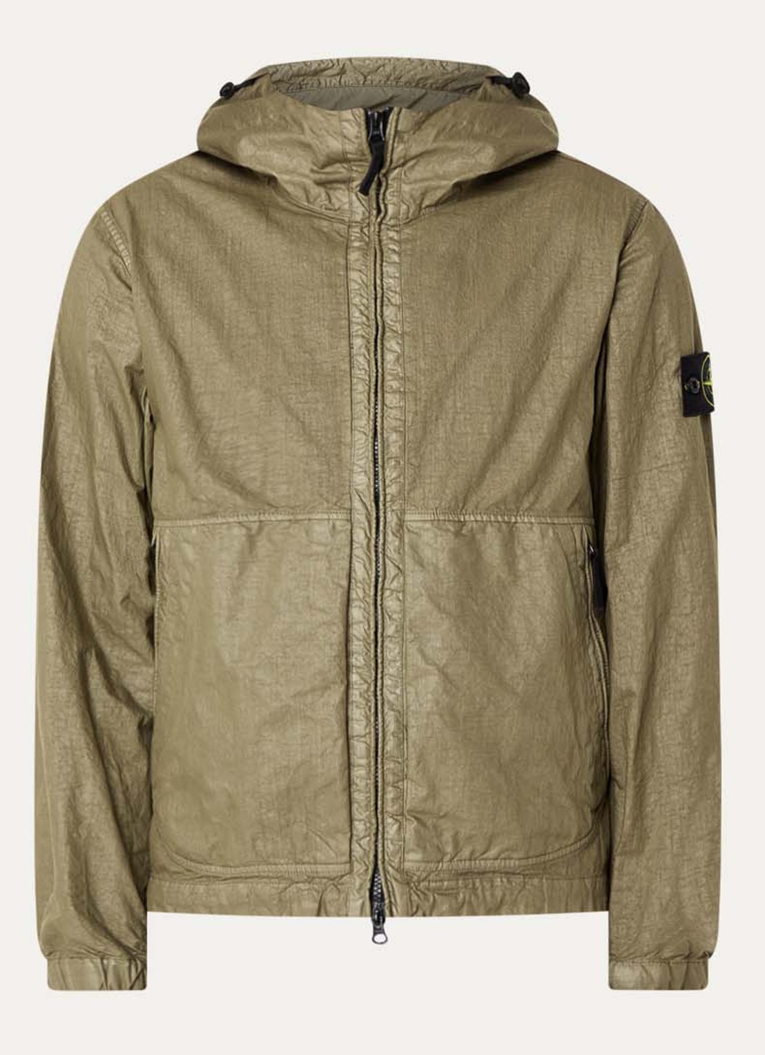 Stone Island S0069 Jack met capuchon en ritszakken - voorkant 5 mosgroen