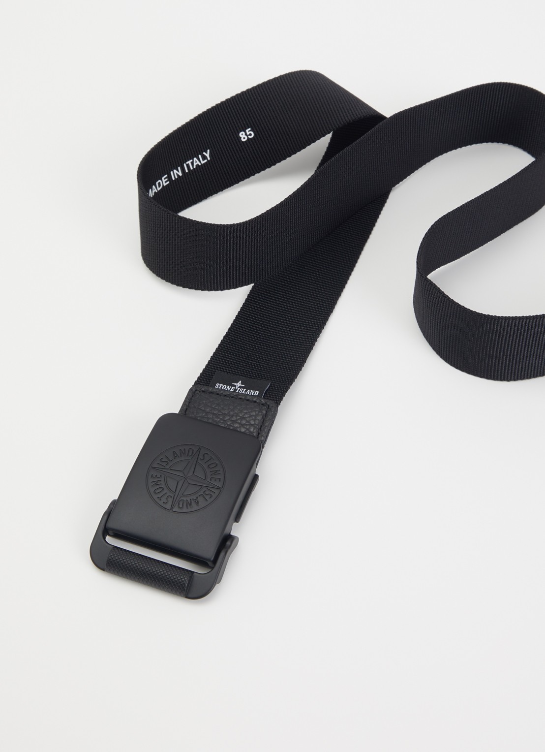Stone Island S0073 riem met logo - detail 2 zwart
