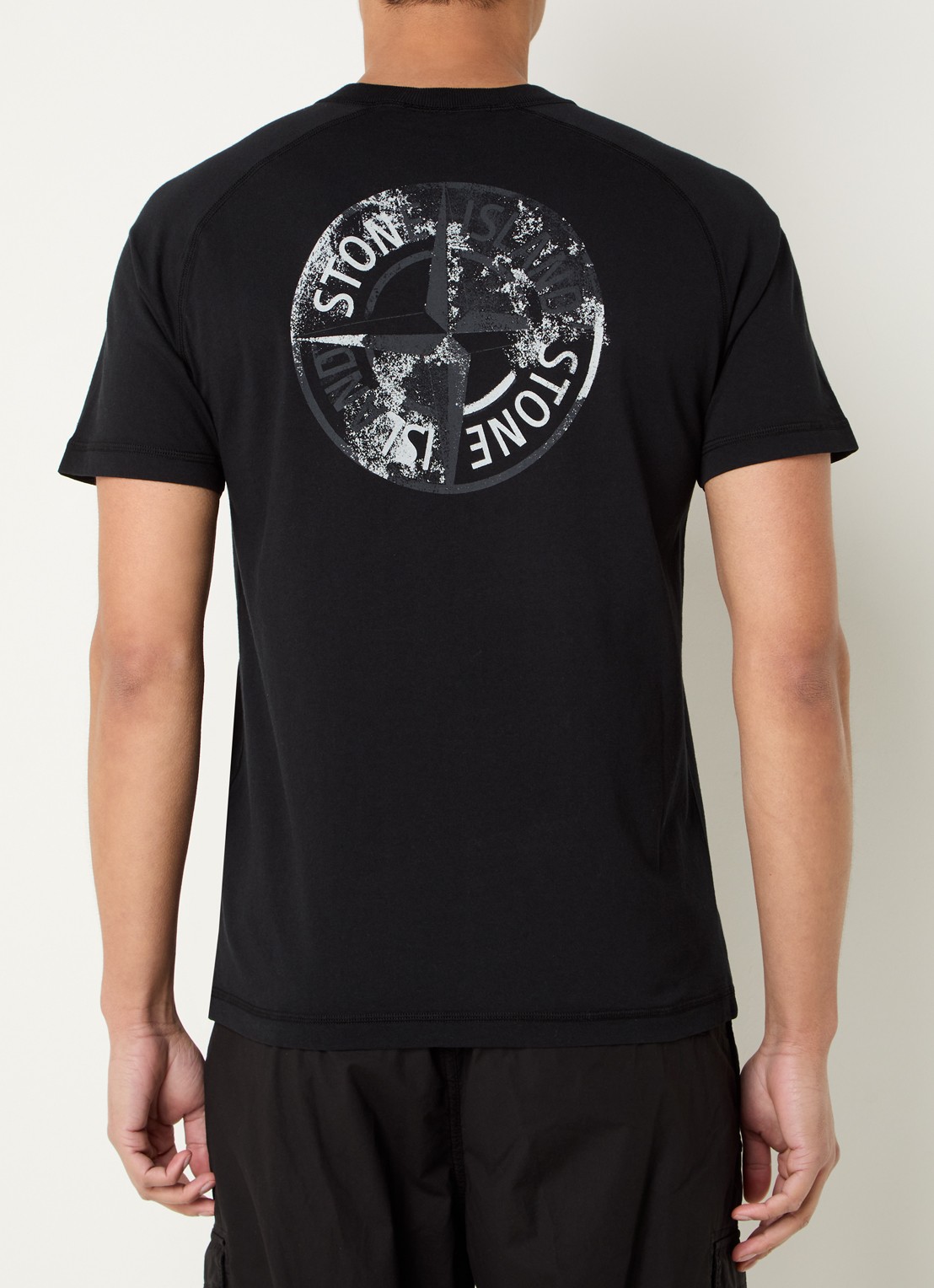 Stone Island S0080 T-shirt met logo- en backprint - detail 2 zwart