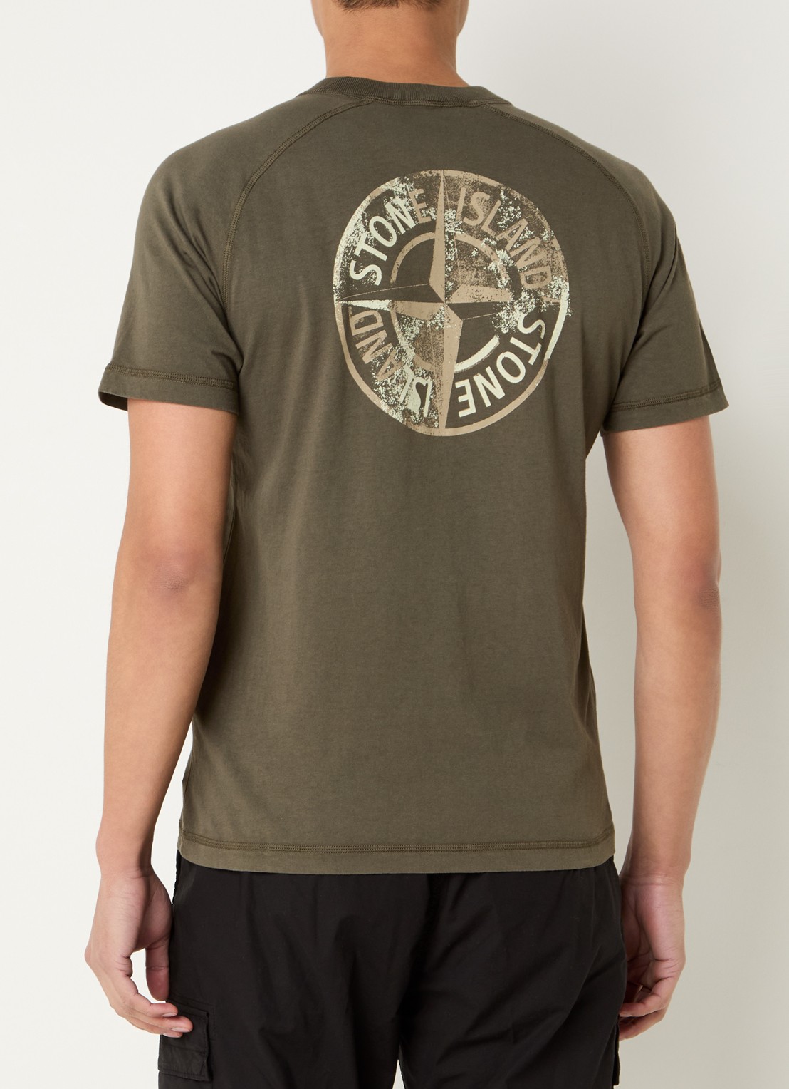 Stone Island S0080 T-shirt met logo- en backprint - detail 2 legergroen