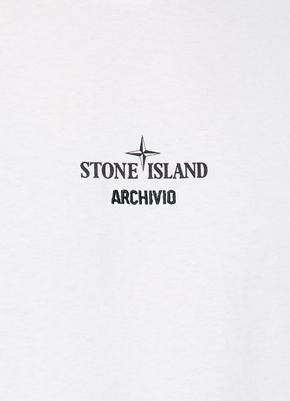 Stone Island S0091 Archivio T-shirt met logo- en backprint - detail 2 wit