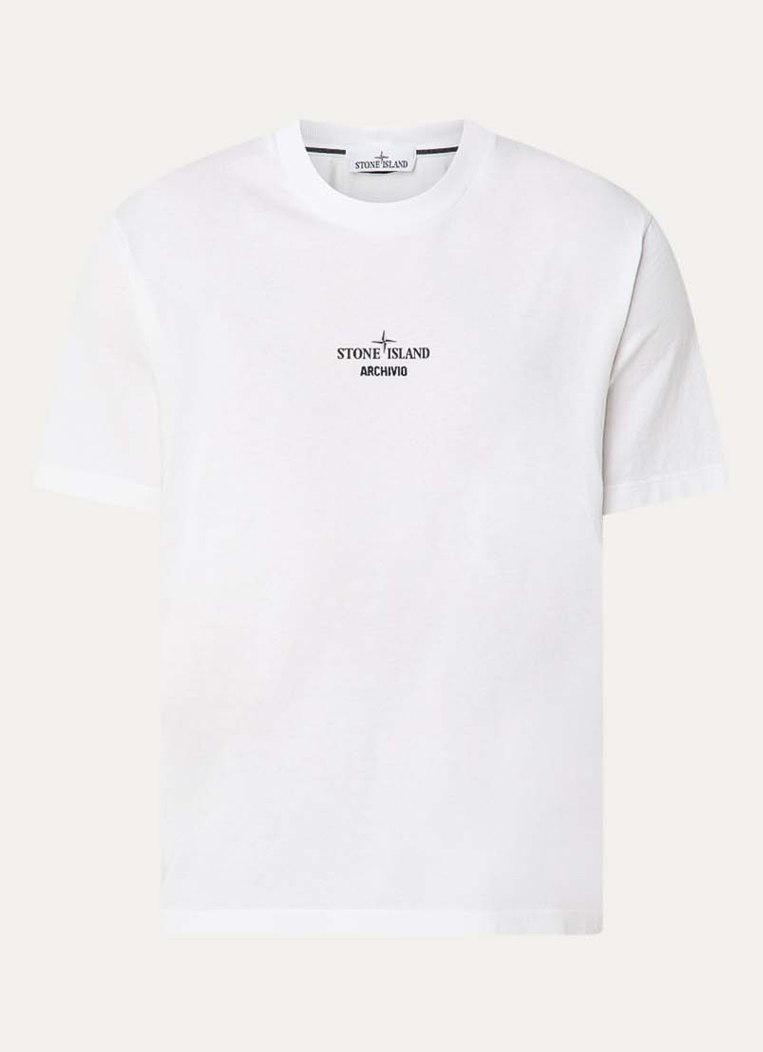 Stone Island S0091 Archivio T-shirt met logo- en backprint - voorkant 3 wit