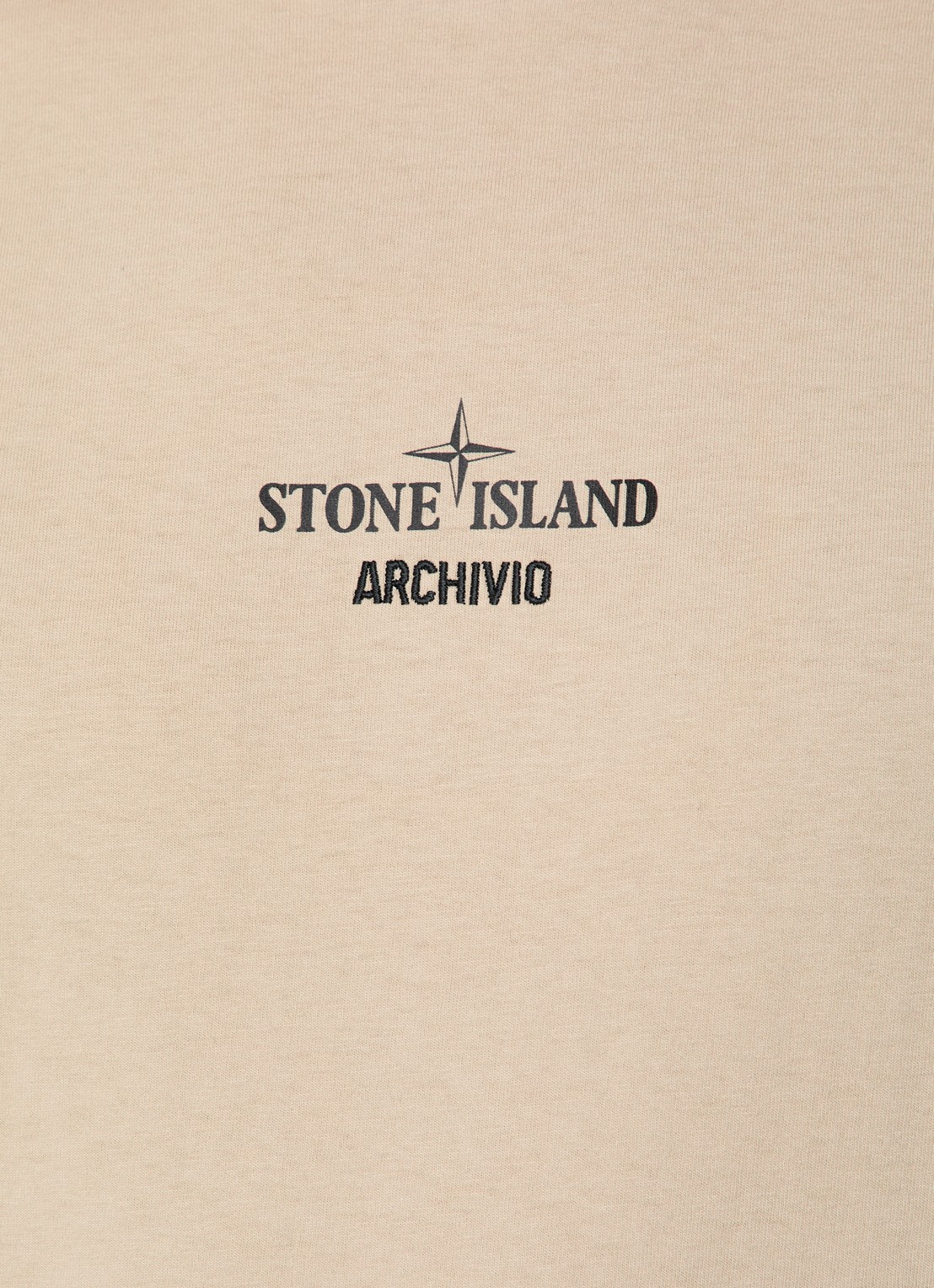 Stone Island S0091 Archivio T-shirt met logo- en backprint - detail 2 beige