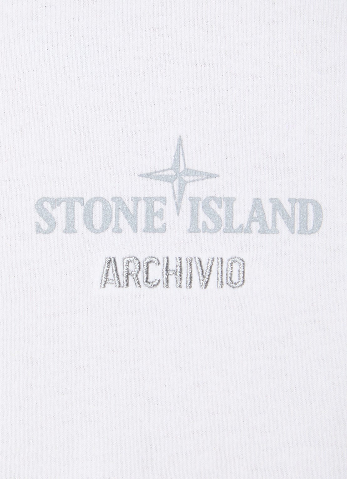 Stone Island S0091 T-shirt met logo- en backprint - detail 3 wit