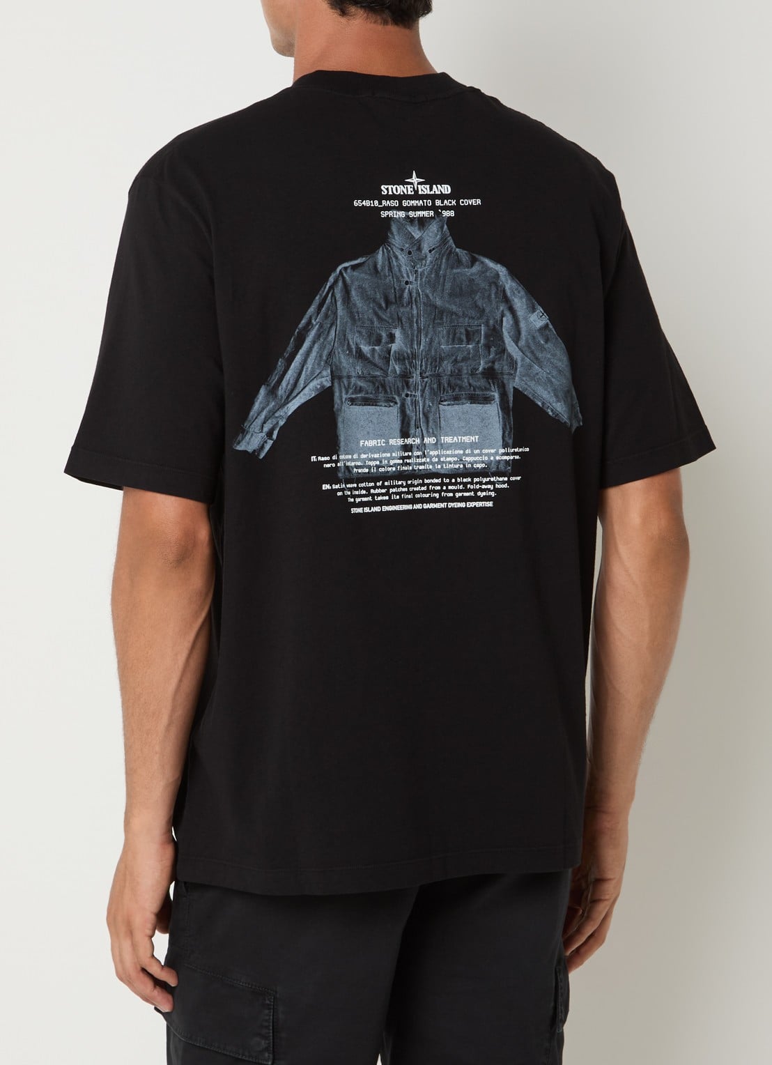 Stone Island S0091 T-shirt met logo- en backprint - detail 2 zwart