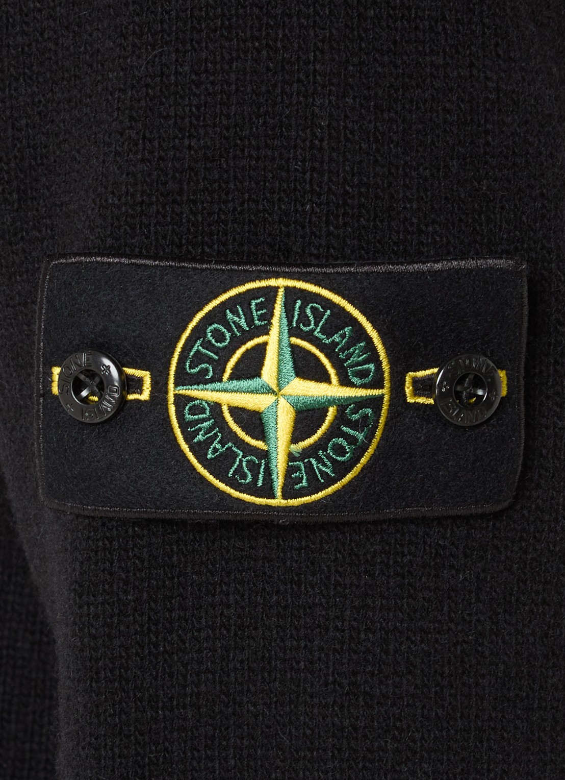 Stone Island S00A3 fijngebreide trui in wolblend met logo - detail 2 zwart