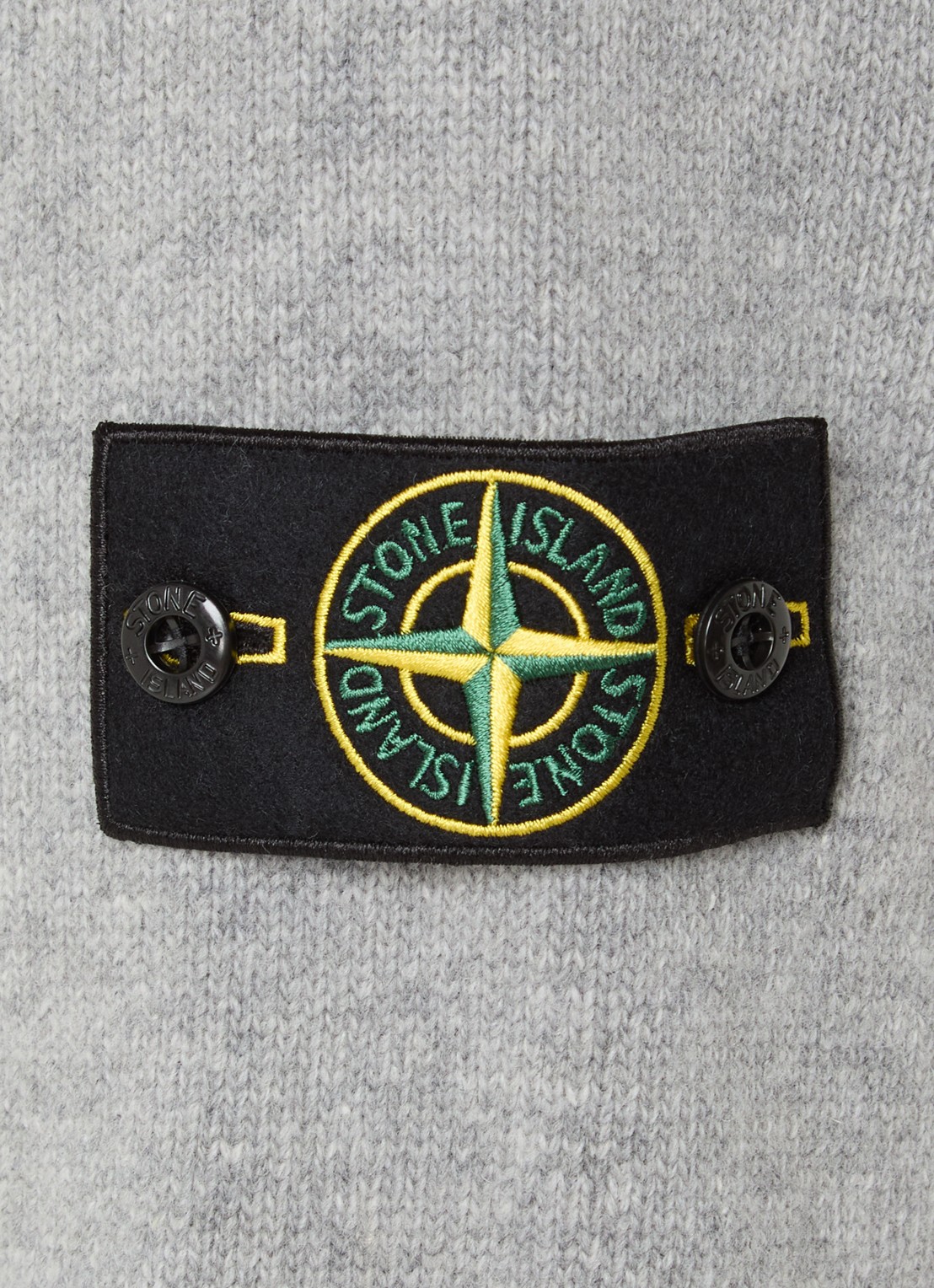 Stone Island S00A3 fijngebreide trui in wolblend met logo - detail 3 lichtgrijs