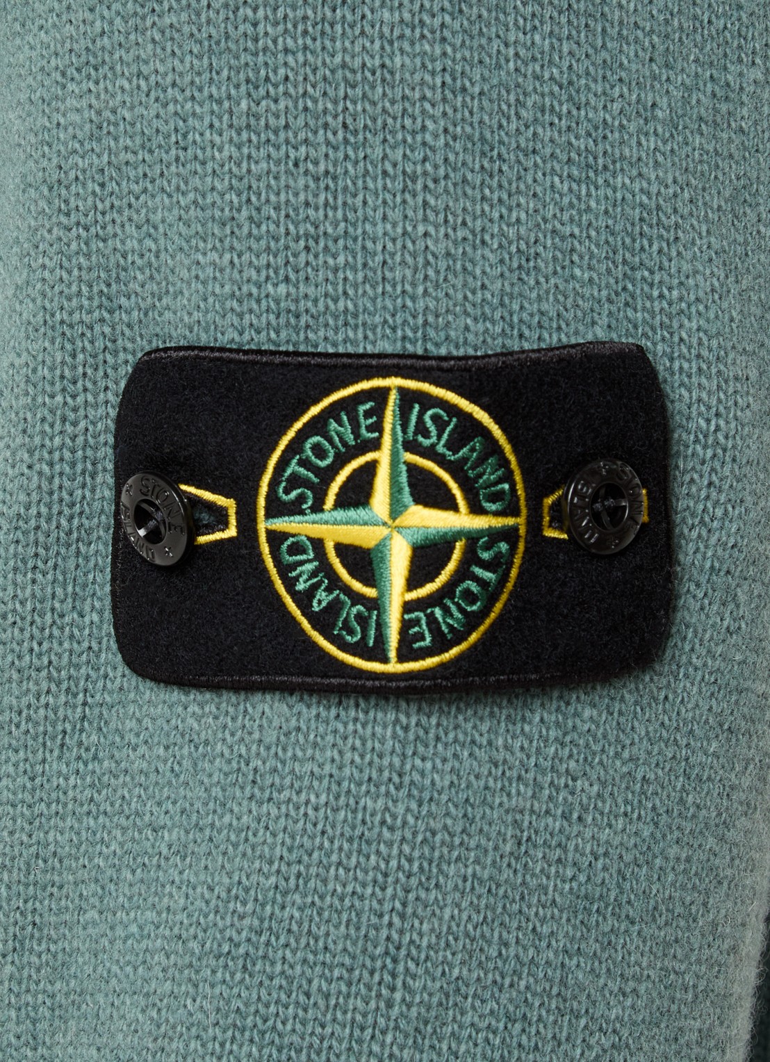Stone Island S00A3 fijngebreide trui in wolblend met logo - detail 5 zeegroen