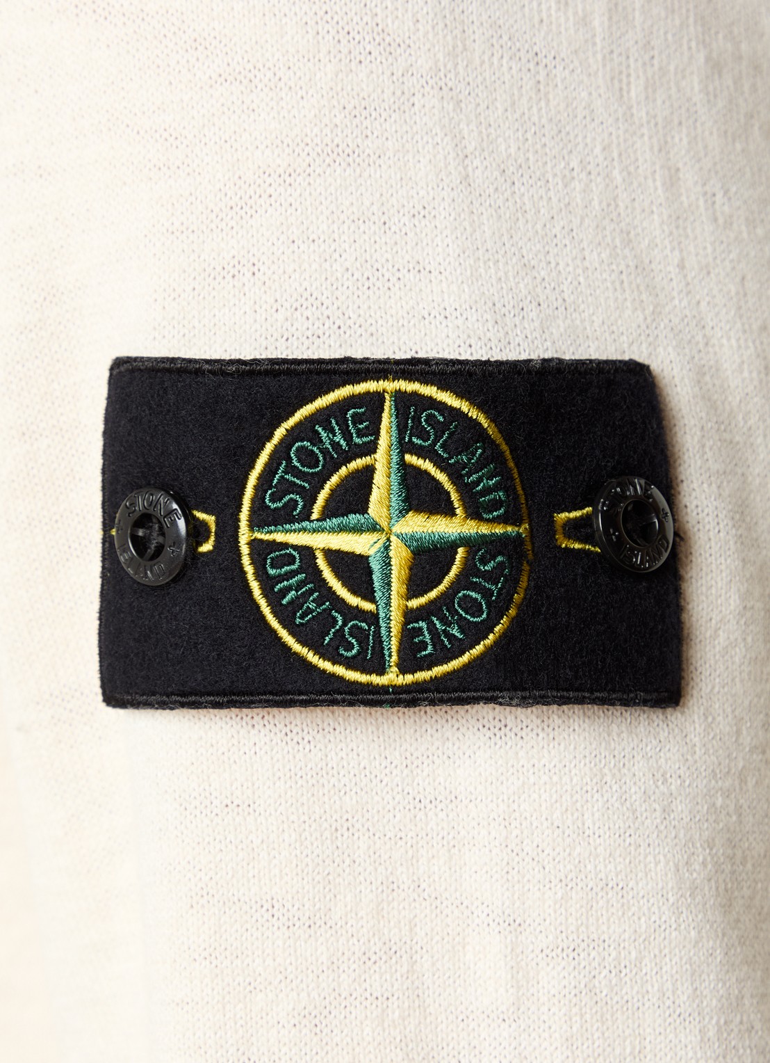Stone Island S00B0 fijngebreide pullover met logo - detail 5 creme