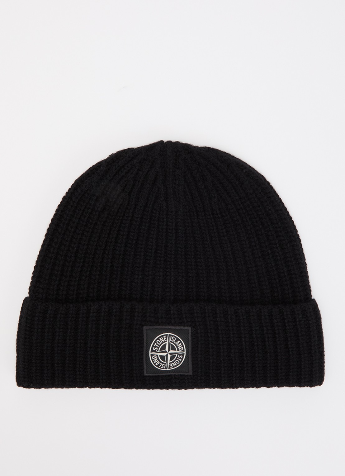 Stone Island S00B4 muts van scheerwol - voorkant zwart