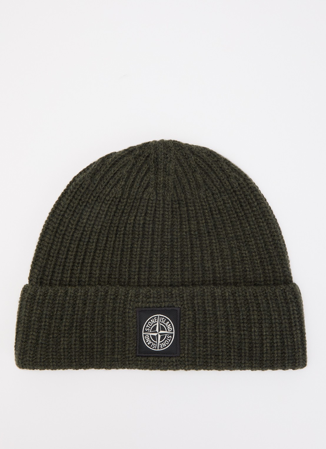 Stone Island S00B4 muts van scheerwol - voorkant legergroen