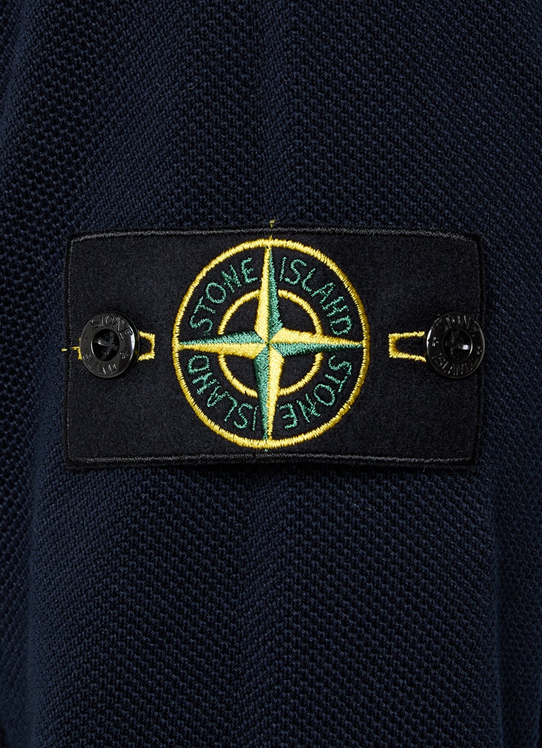Stone Island S00B5 fijngebreide trui met logoborduring - detail 5 donkerblauw