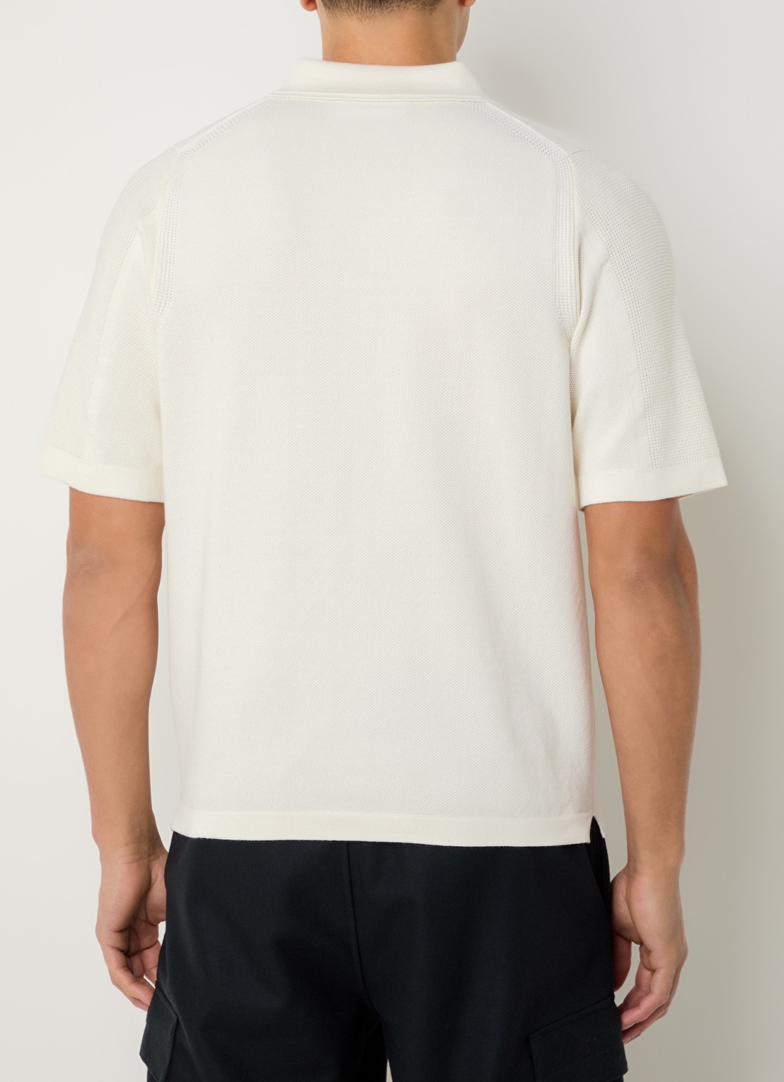 Stone Island S00B5 regular fit polo met logo - achterkant 3 gebroken wit