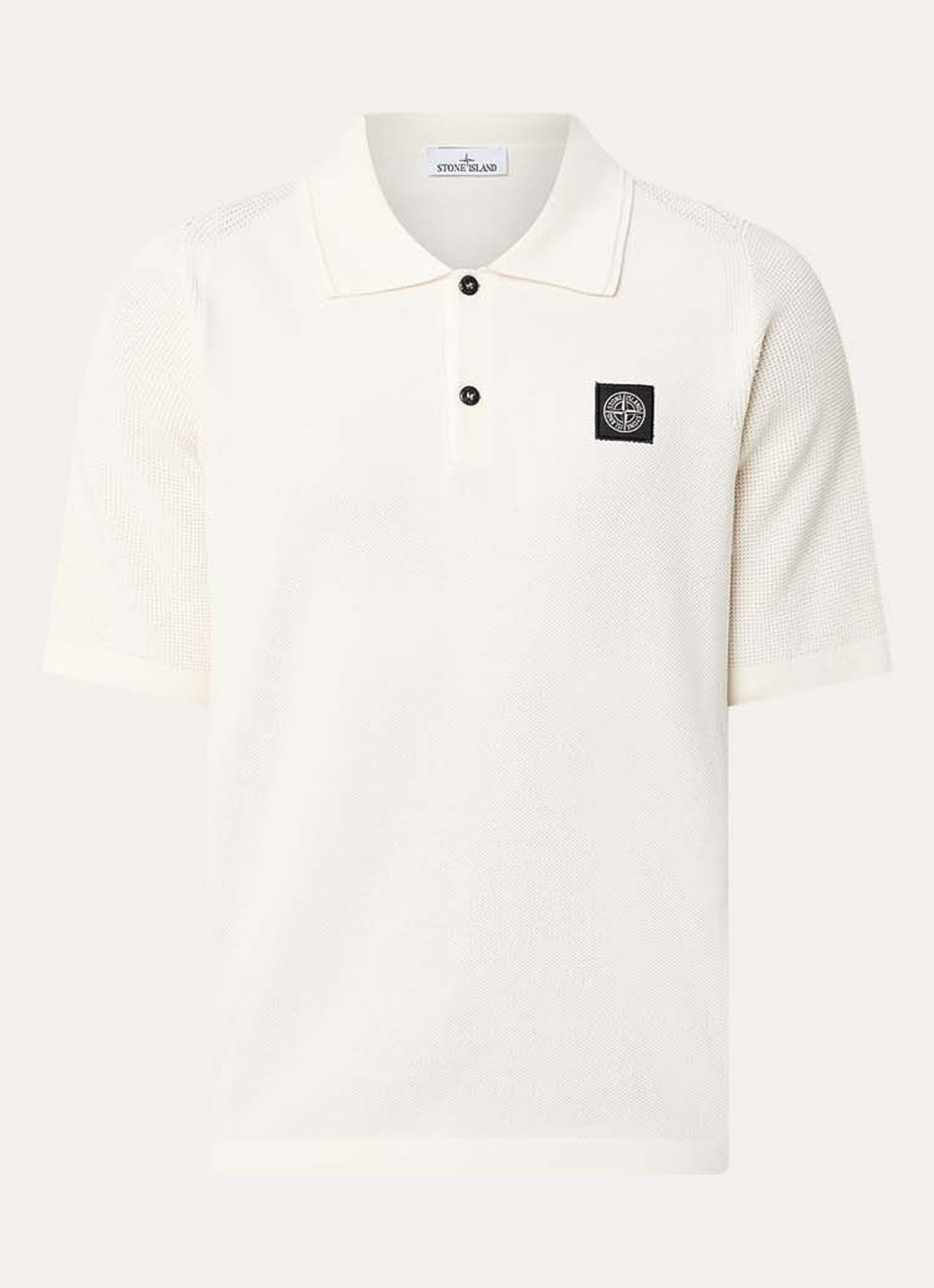 Stone Island S00B5 regular fit polo met logo - voorkant 4 gebroken wit