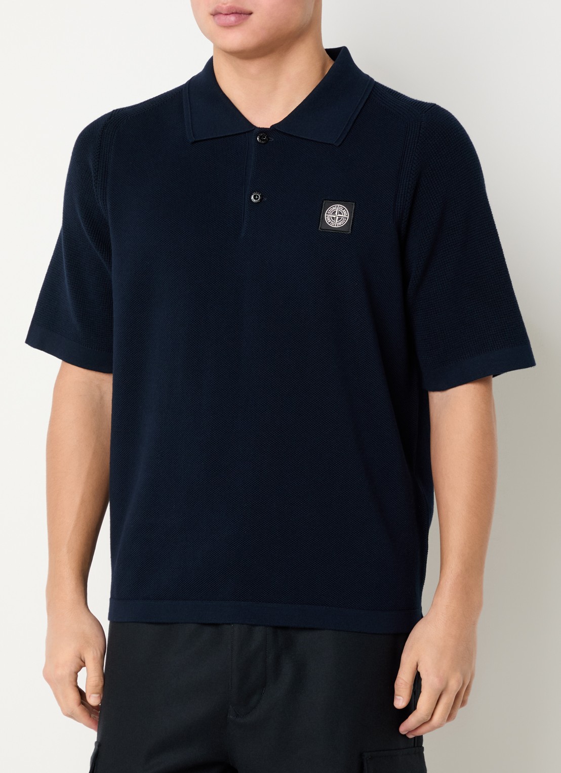 Stone Island S00B5 regular fit polo met logo - detail 4 donkerblauw