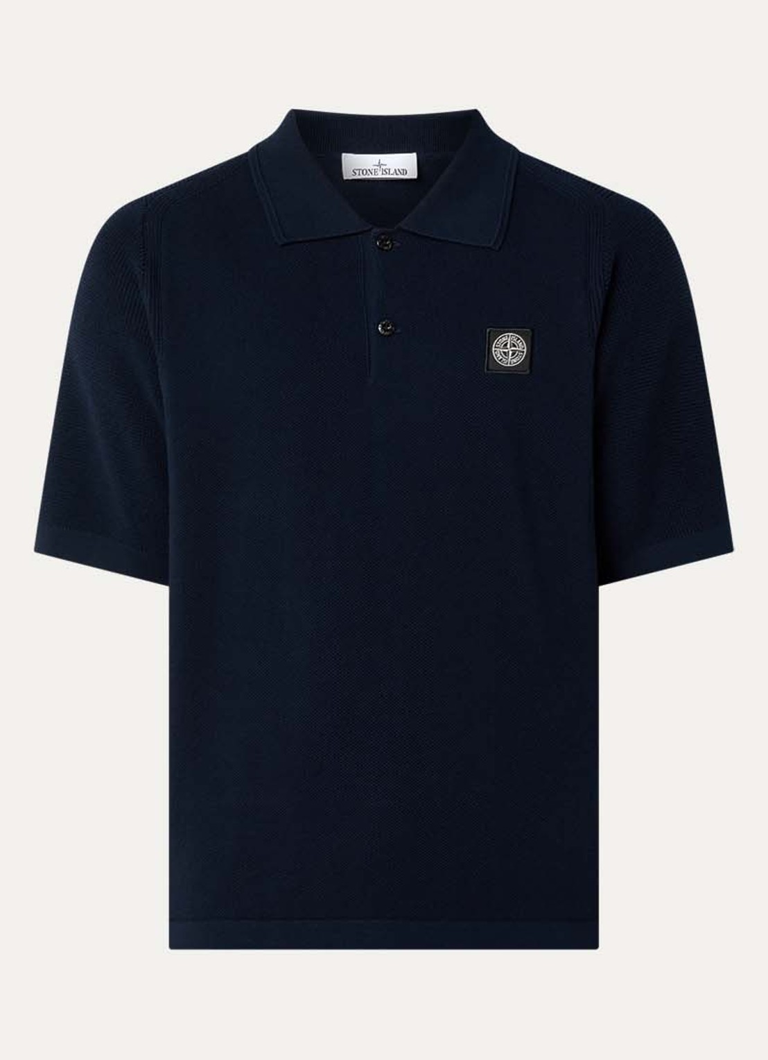 Stone Island S00B5 regular fit polo met logo - voorkant donkerblauw