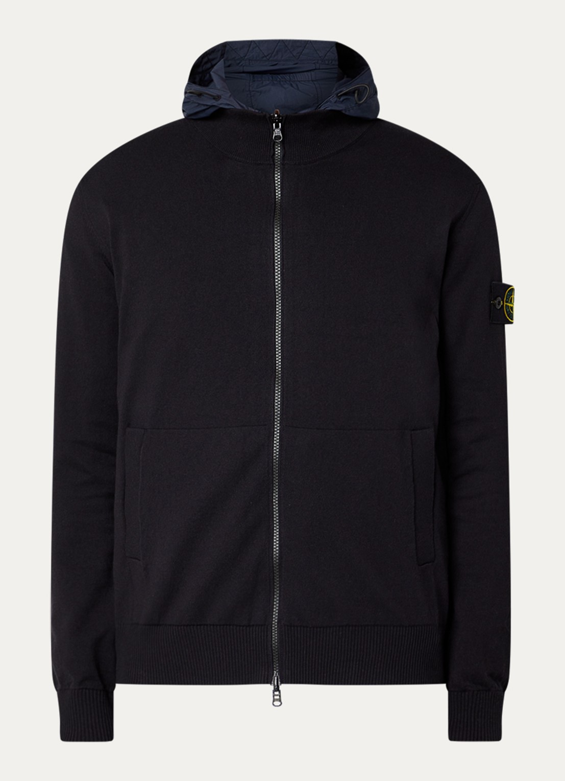 Stone Island S00B9 reversible jack met steekzakken - voorkant 5 donkerblauw