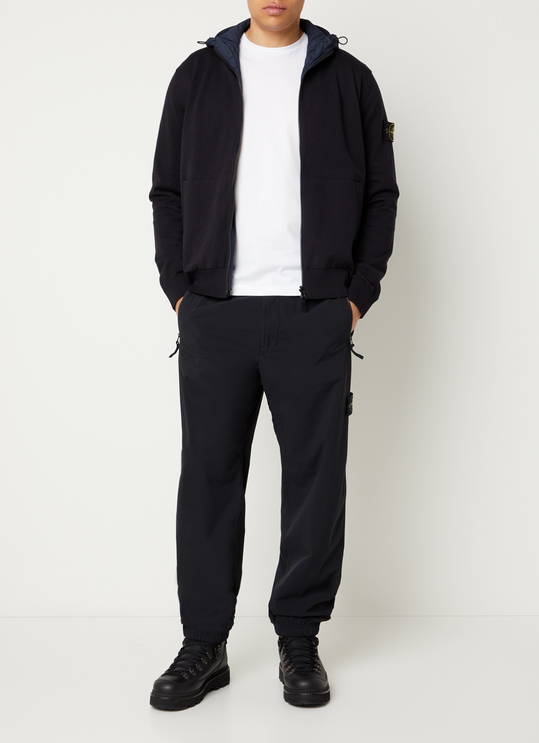 Stone Island S00B9 reversible jack met steekzakken - voorkant 7 donkerblauw