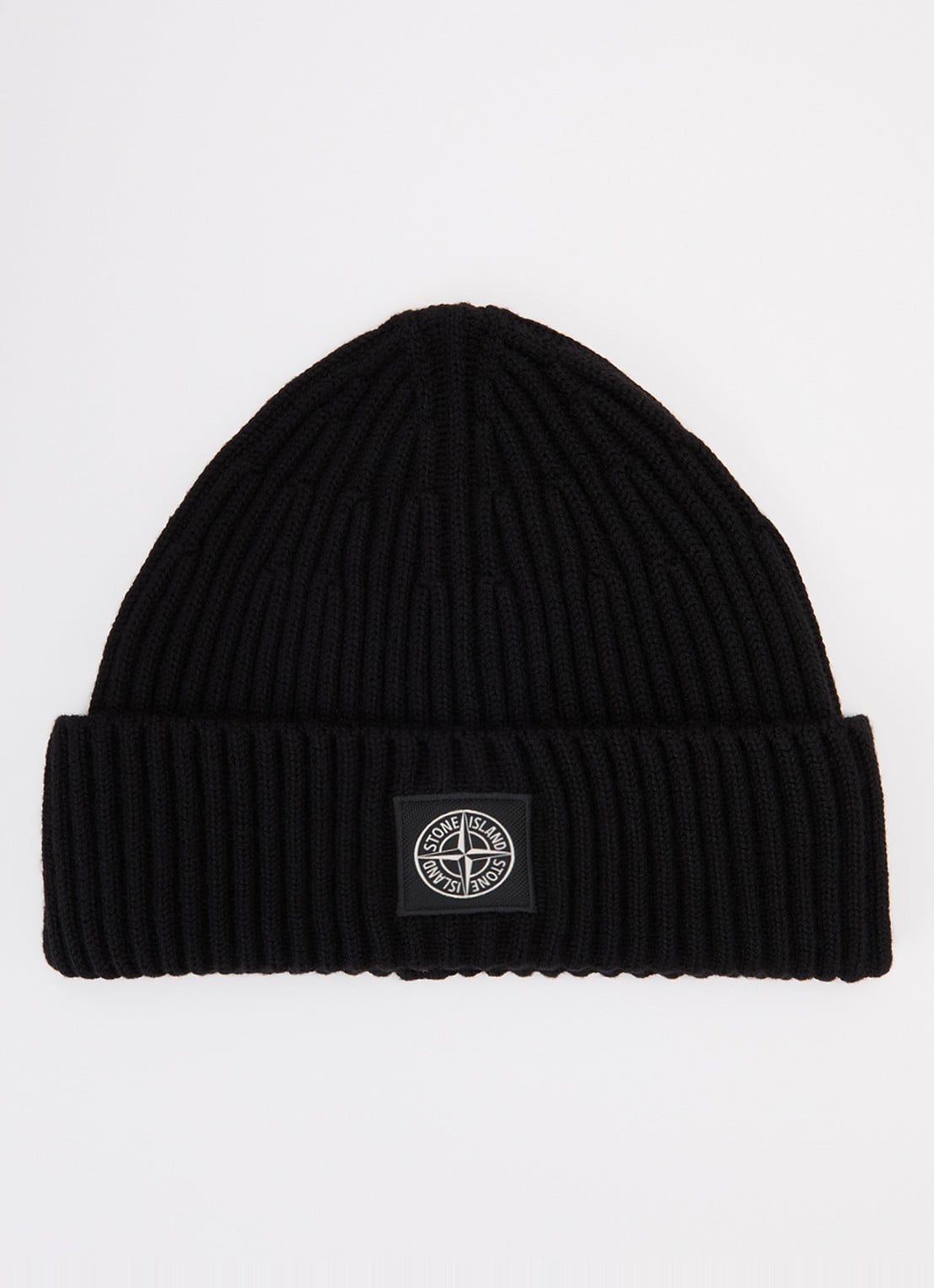 Stone Island S00C3 muts van scheerwol - voorkant zwart