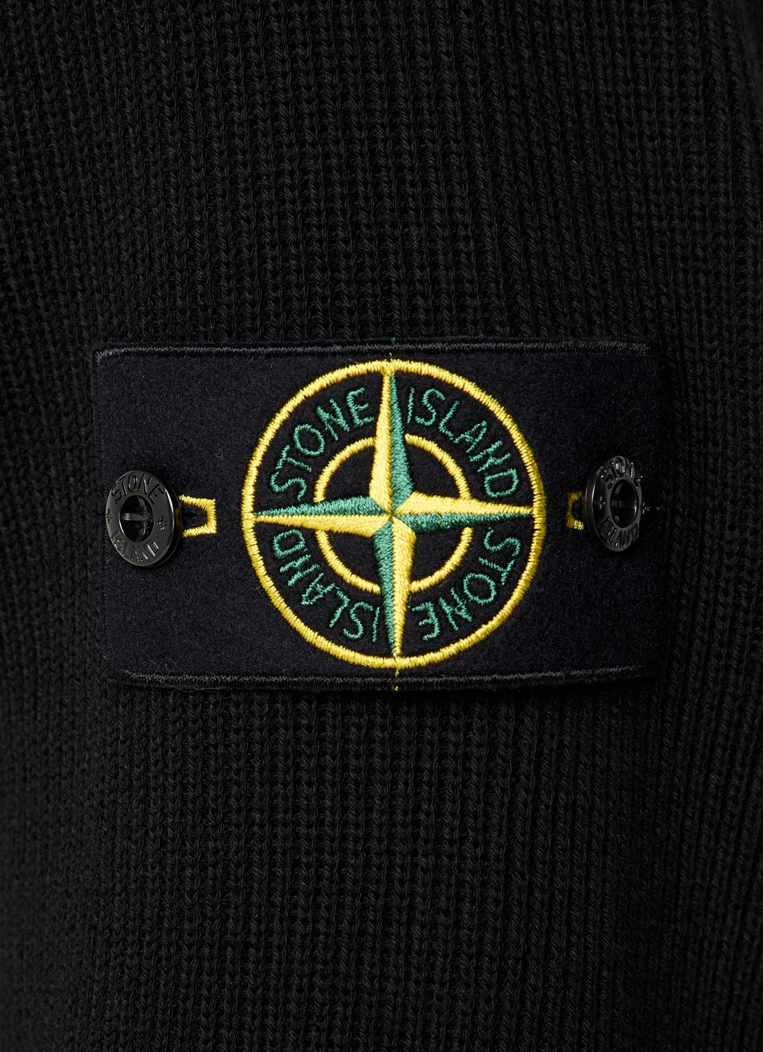 Stone Island S00D8 fijngebreide trui met logo - detail 3 zwart