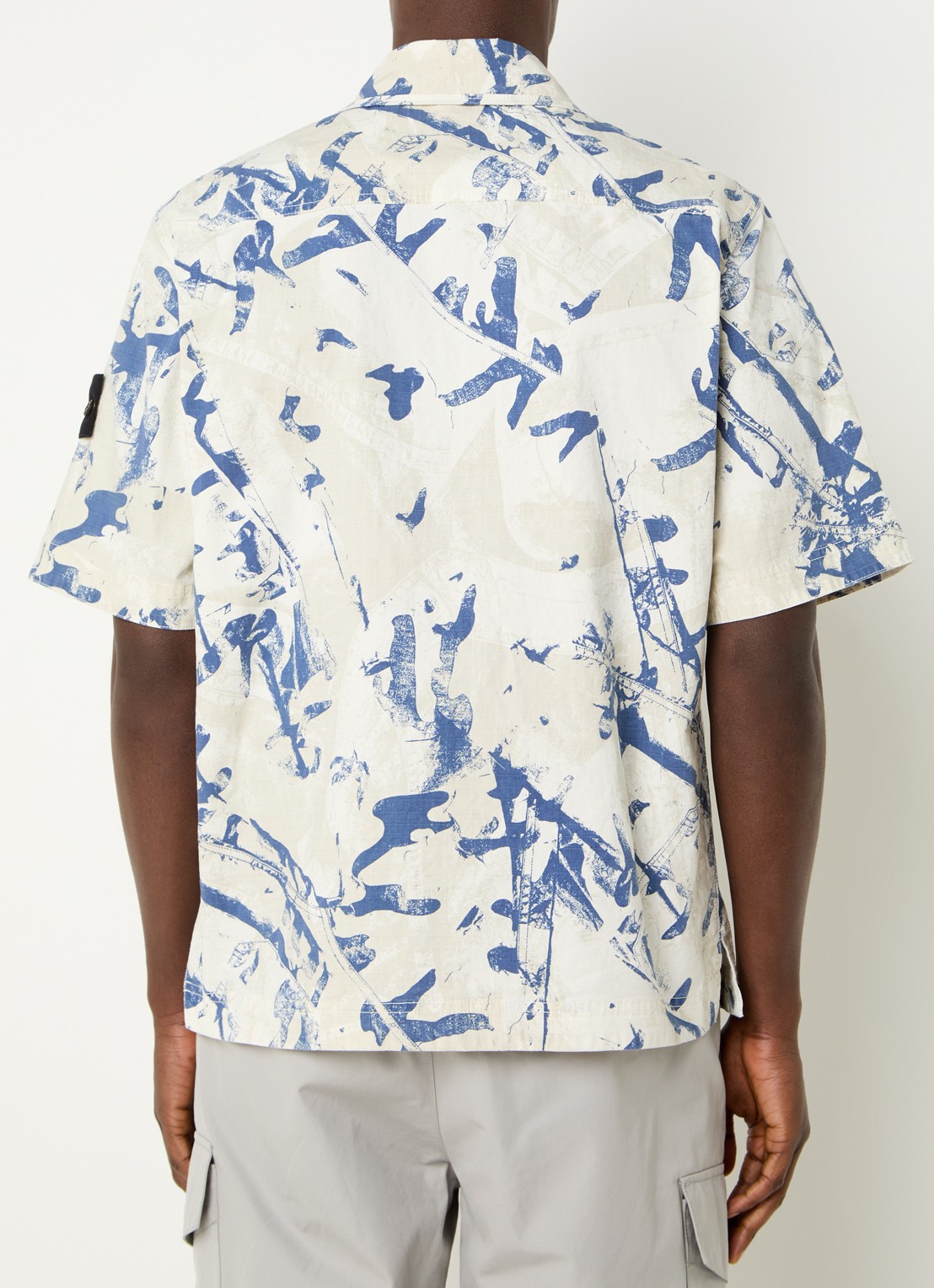 Stone Island S00E1 regular fit overhemd met print en opgestikte zakken - achterkant 5 beige