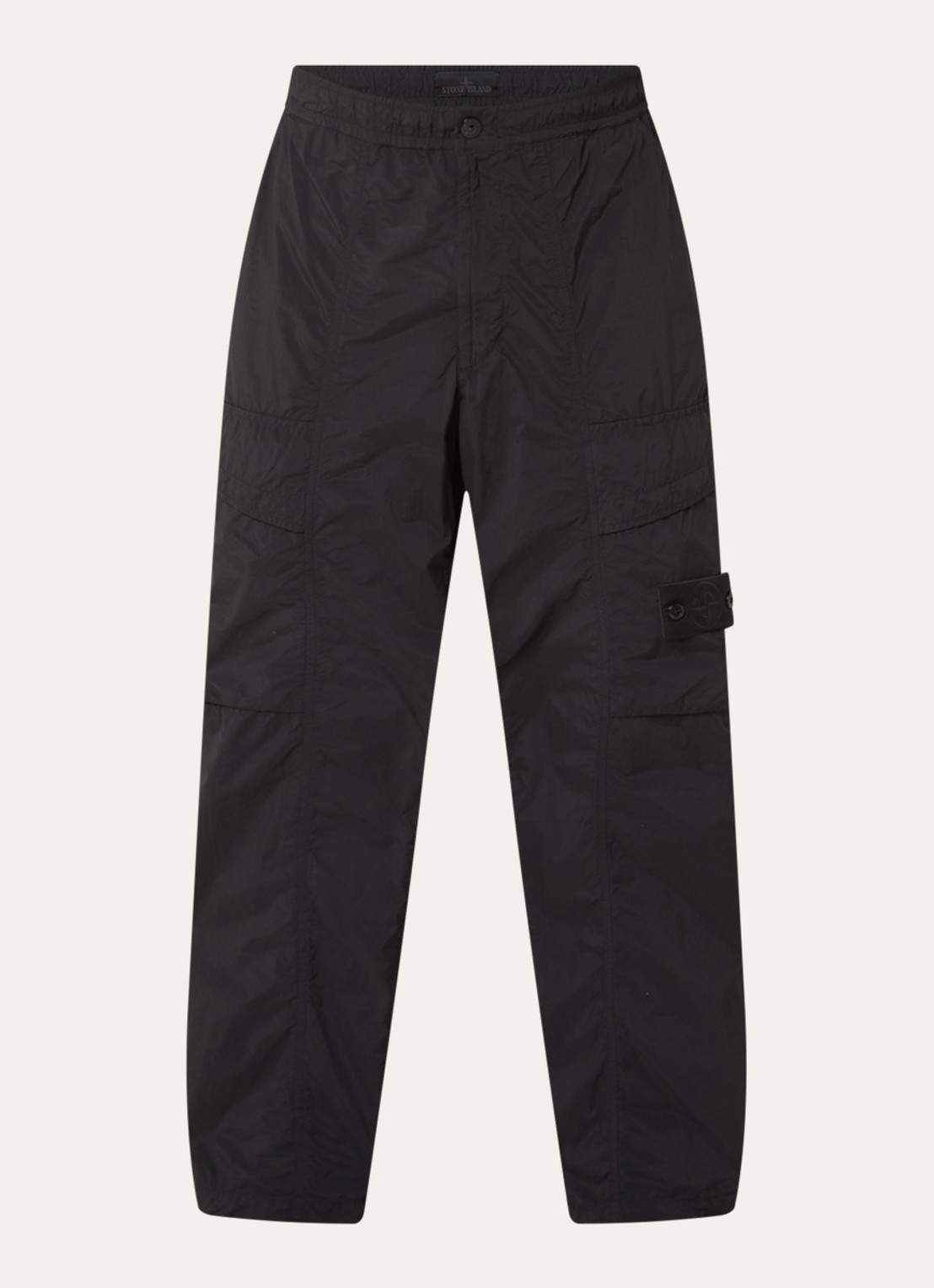 Stone Island S00F6 loose fit cargobroek met steekzakken - voorkant zwart