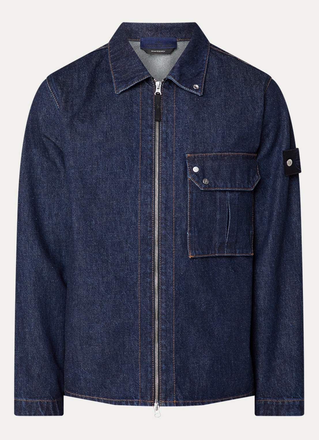 Stone Island S00J7 Spijkerjas met borstzak - voorkant 2 indigo