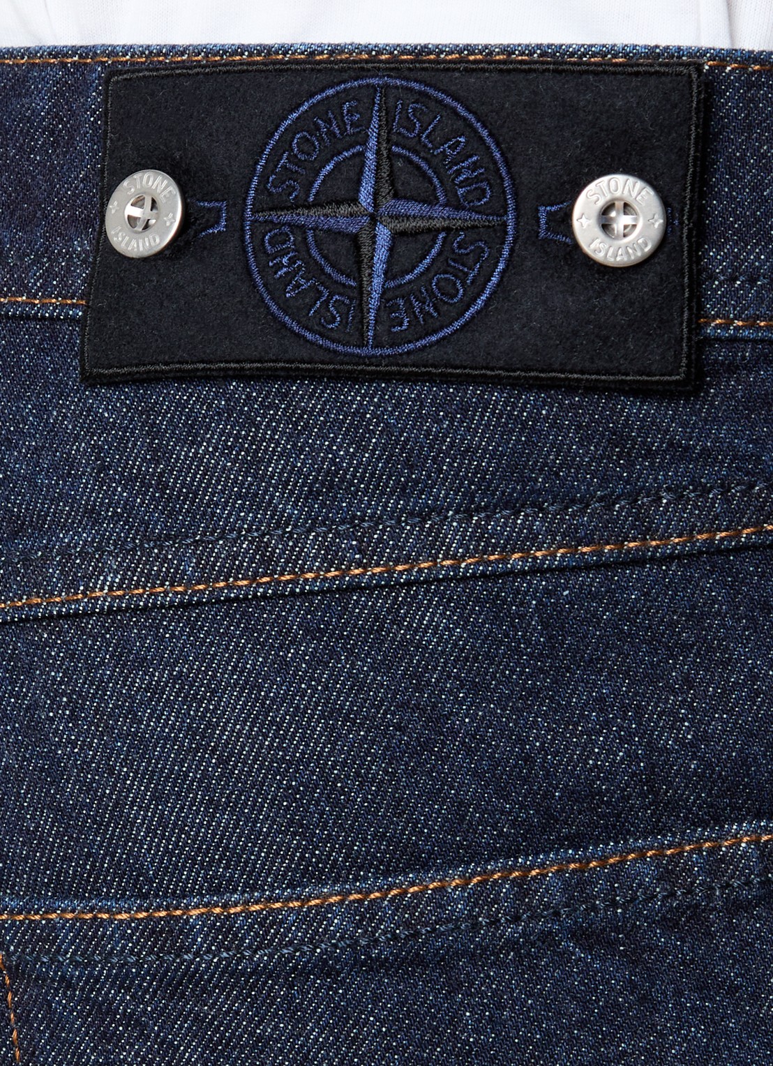 Stone Island S00J7 straight leg jeans met donkere wassing - detail 3 indigo