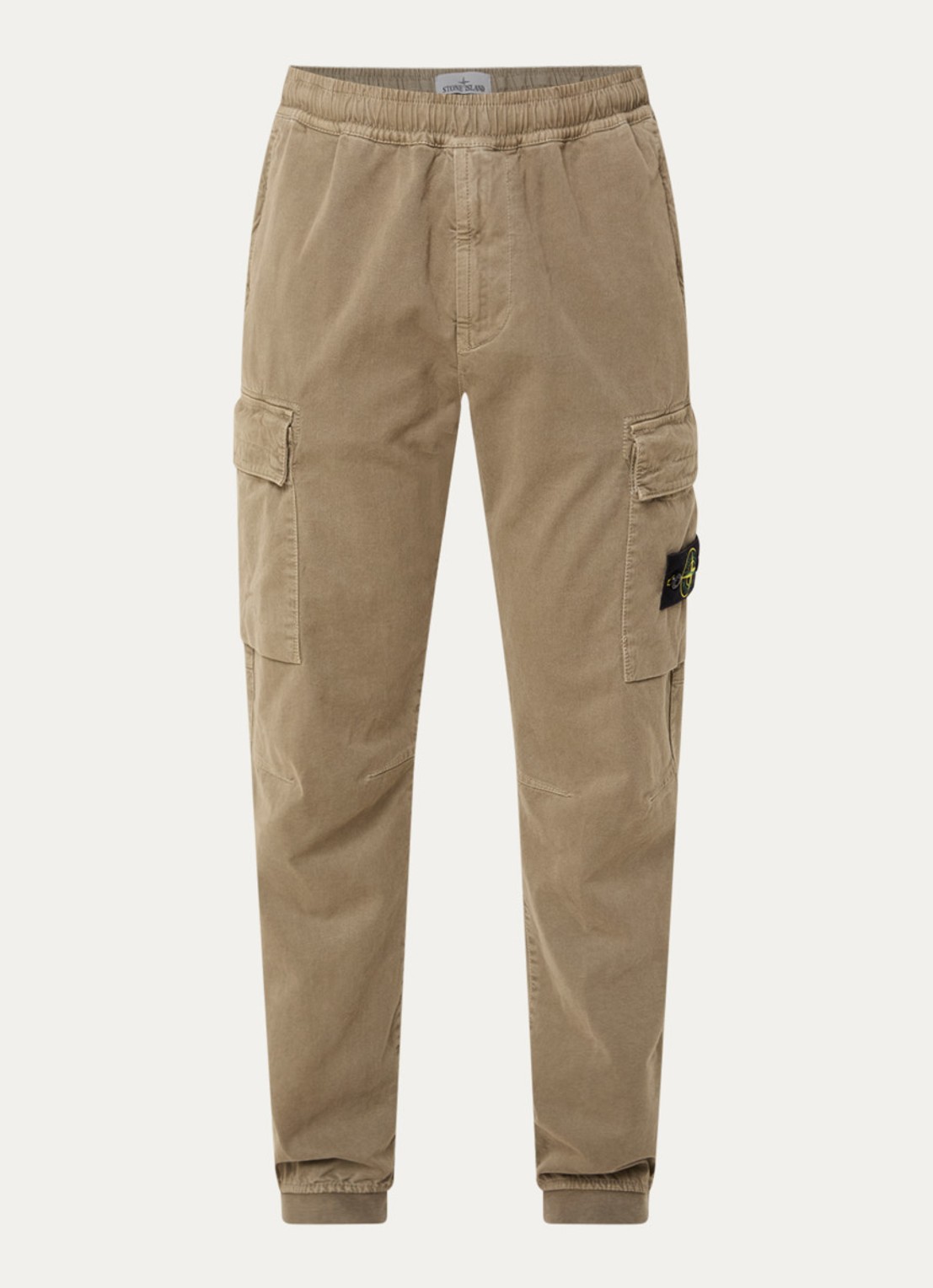 Stone Island S00L1 tapered fit cargobroek met steekzakken en logo - voorkant 5 mosgroen