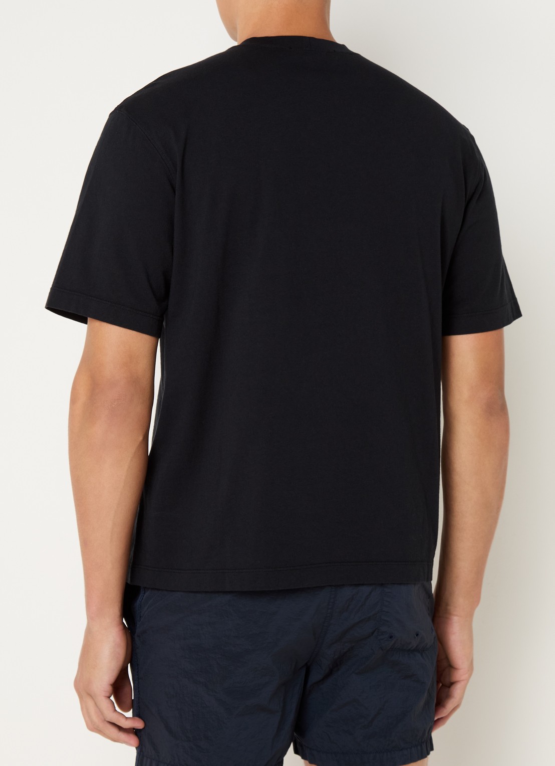 Stone Island S0115 T-shirt met logo - achterkant zwart
