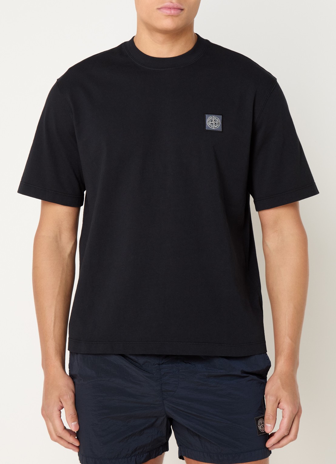 Stone Island S0115 T-shirt met logo - detail 4 zwart