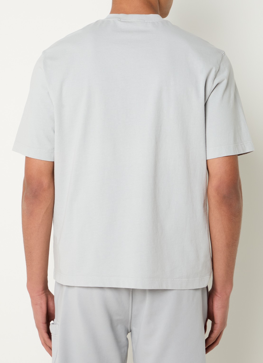 Stone Island S0115 T-shirt met logo - achterkant lichtgrijs