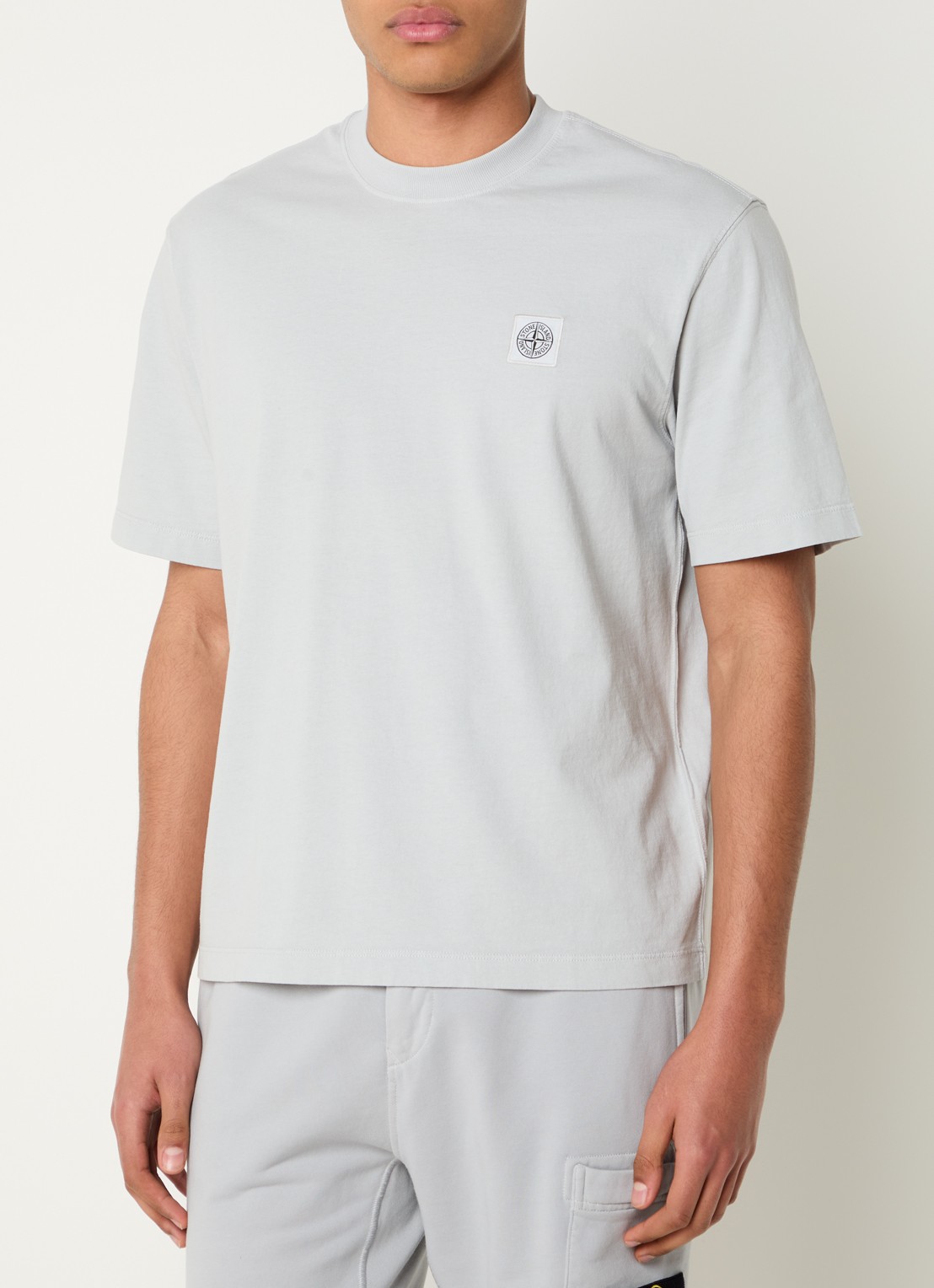 Stone Island S0115 T-shirt met logo - detail 2 lichtgrijs