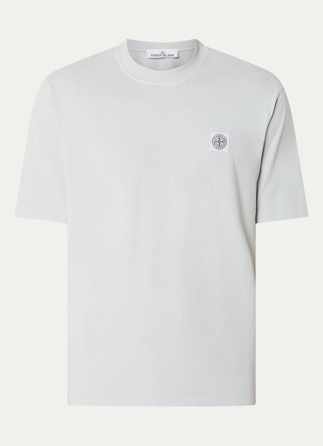 Stone Island S0115 T-shirt met logo - voorkant 4 lichtgrijs