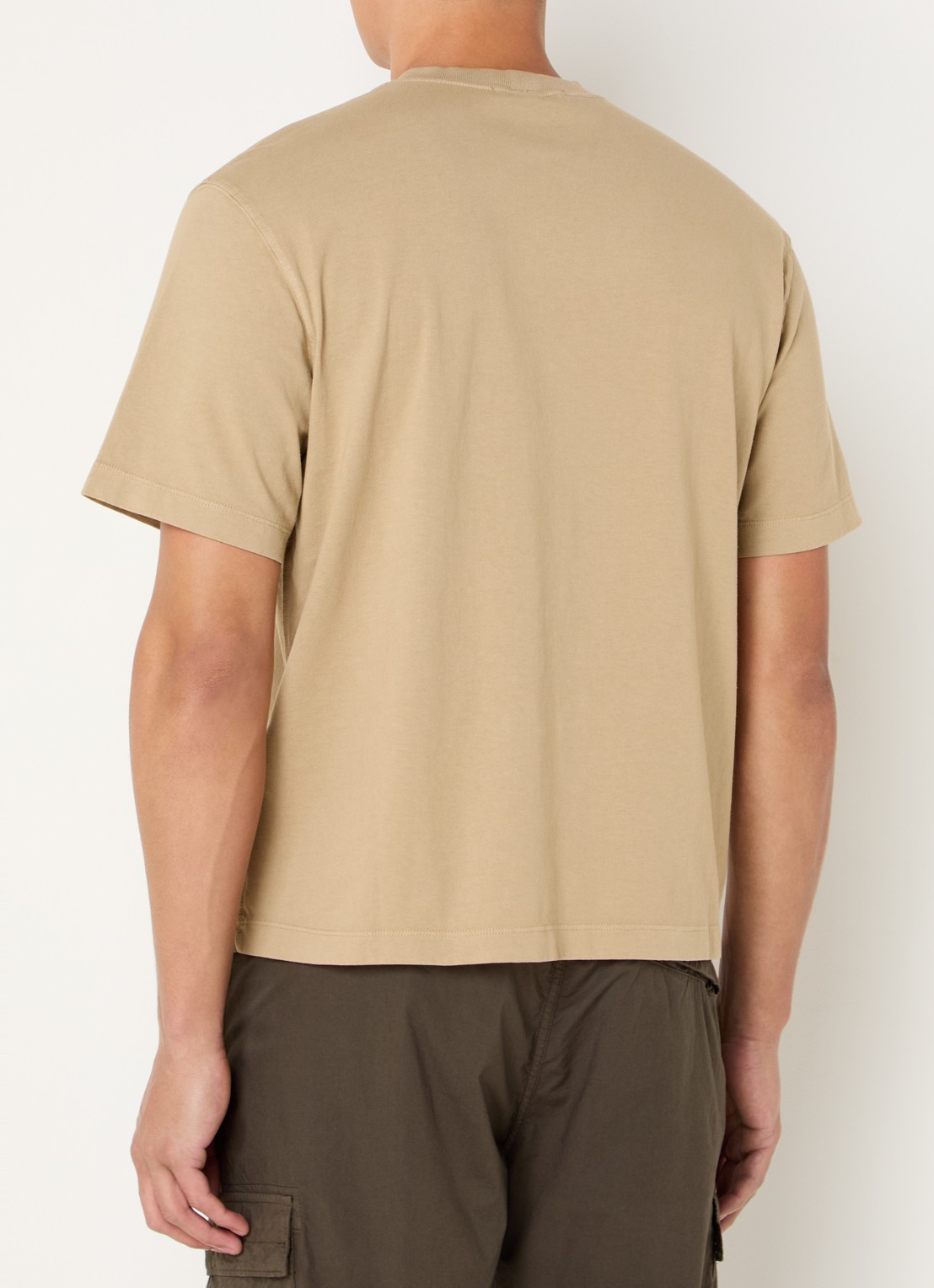 Stone Island S0115 T-shirt met logo - achterkant khaki