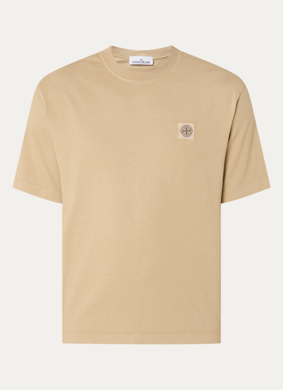 Stone Island S0115 T-shirt met logo - voorkant 2 khaki